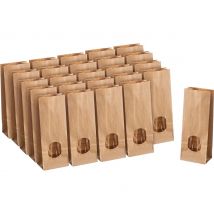 Blockbodenbeutel aus Kraftpapier mit Sichtfenster - Klein