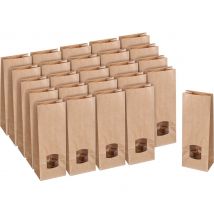 Blockbodenbeutel aus Kraftpapier mit Sichtfenster - Groß