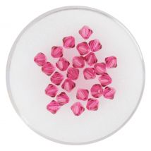 Glasschliffglitzerperlen, 4 mm - Fuchsia
