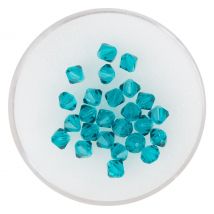 Glasschliffglitzerperlen, 4 mm - Blue Zircon