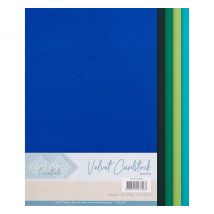 Samtpapier, selbstklebend - Blau/Grün