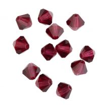 Glasschliffglitzerperlen, 6 mm - Fuchsia