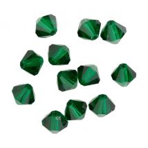 Glasschliffglitzerperlen, 6 mm - Emerald