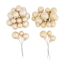 Weihnachtskugeln aus Glas am Draht - Champagner-Mix