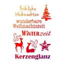 Schablone "Weihnachtsmotive + Schriften"