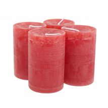 Marble Kerze, durchgefärbt, 4er-Pack - Rubin