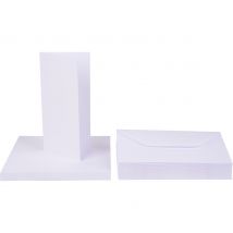 Doppelkarten mit Umschlägen "DIN Lang", 50 Stück - Weiß