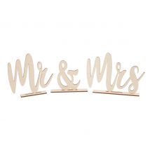 Houten bord "Mr & Mrs"