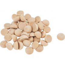 VBS Houten halve bollen, "Ø 15 mm", 50 stuks