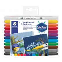 STAEDTLER Dubbelvezelige stiften textiel, 12 stuks