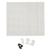 Blanke magnetische cijfers, 90 stuks