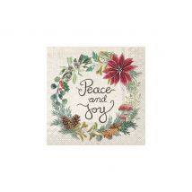 Servet "Peace and Joy" - 20 stuks
