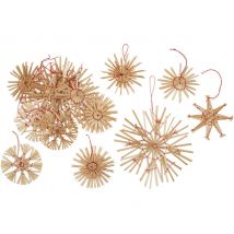 Sterren van stro "Assortiment II", 6-12 cm, 14 stuks