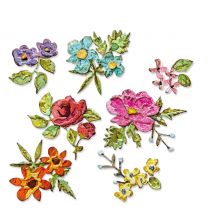 Sizzix Thinlits ponssjabloon "Brushstroke Flowers Mini by Tim Holtz"