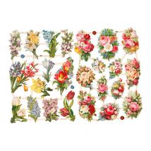 Vintage glanzende foto's "Bloemengroet"