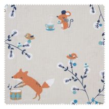 Katoenen stof "Dieren in het bos"
