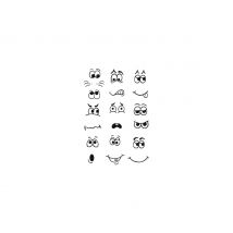 Clear Stamps "Gezichten", 19-delig
