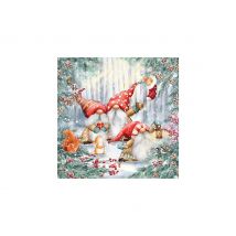 Servet "Kabouter in het winterbos"