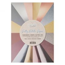 Metallic en glitter papiermix, A4, 32 vellen