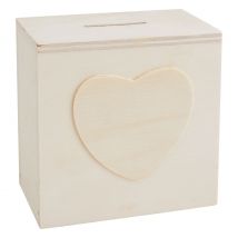 Spaarpot "Kubus met hart", multiplex