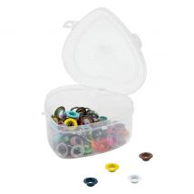 Prym Oogjes met schijfjes Gekleurd, Ø 8 mm, in hartendoosje