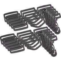VBS Tas accessoires set "Karabijnhaak, D-ring en Ladder Gesp", 30 stuks - 38 mm