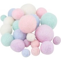 Viltballen, 25 stuks - Ice Dream