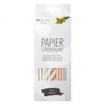 Papieren rietjes, 25 stuks - Pastell