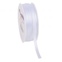 Satijnen lint "Uni", 6 mm - Wit