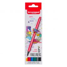Bruynzeel Fineliners-Set, 6 stuks - Basic Colours