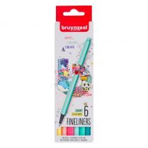 Bruynzeel Fineliners-Set, 6 stuks - Light Colours