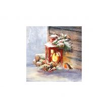 Servet "Robin en lantaarn" - 20 stuks
