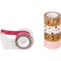 Deco Tapes "Kerstmis" - Rood/Naturel