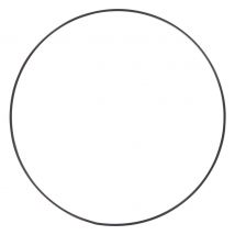 Metalen ring "Cirkel", Zwart - Ø 25 cm