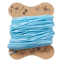 Micro macramé koord, gewaxt - Lichtblauw