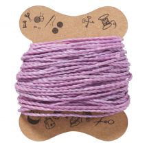 Micro macramé koord, gewaxt - Paars