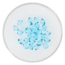 Glas geslepen glitterkralen, 4 mm - Aqua