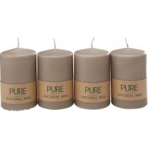 Zuilkaars "Pure Natural Wax", Ø 6 x 9 cm - Zand