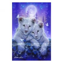 Diamond Painting "Picture Frame Crystal Art" - Tiger Cubs