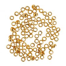 Krimpkralen, rond, Ø 2 mm - Goud
