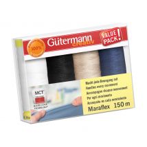 Naaigaren set Maraflex , 4 spoelen - Basic, Col. 1