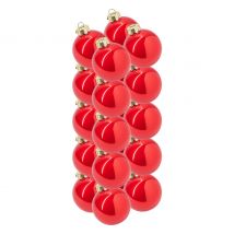 Kerstballen van glas, Ø 6cm - Rood
