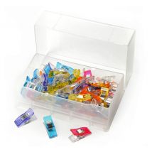 Clover stofklemmen "Wonder Clips", 50 stuks, geassorteerde kleuren, in plastic doosje