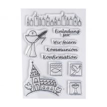 Duidelijke stempelset "Communie/Confirmatie"