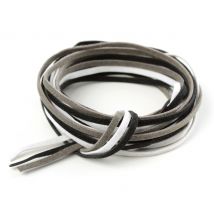 Kunstlederen riemenset van 3 - Zwart/Witte-Mix