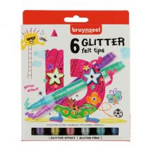 Viltpennen "Glitter", 6 stuks.