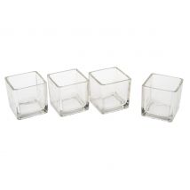 VBS Theelichtglazen "Cube", 4 stuks