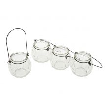 VBS Glazen lantaarn met beugel, 4 stuks