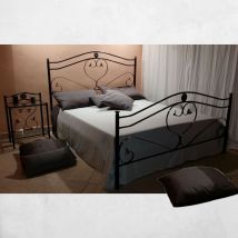 Letto matrimoniale ferro battuto Ginestra colore nero oro