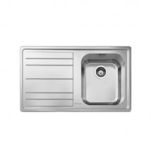 Lavello incasso 1 vasca e gocciolatoio sinistro 86x50 Smeg LE861S2 inox spazzolato